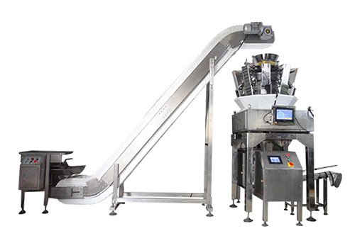 Упаковочная машина HNDG-K300-4T с десятиголовочным весовым устройством под дой паки. 