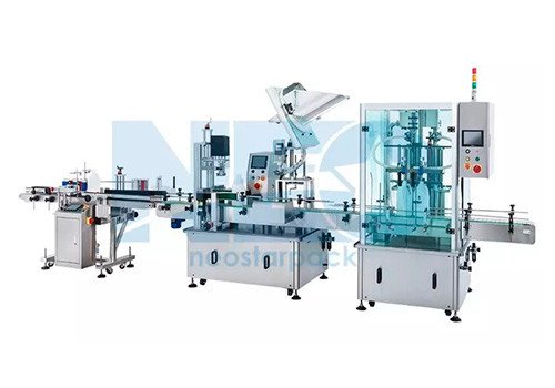 Автоматизированная упаковочная линия FP5150 / CC4000 / LR3000 для розлива, закрутки крышек и маркировки химической продукции