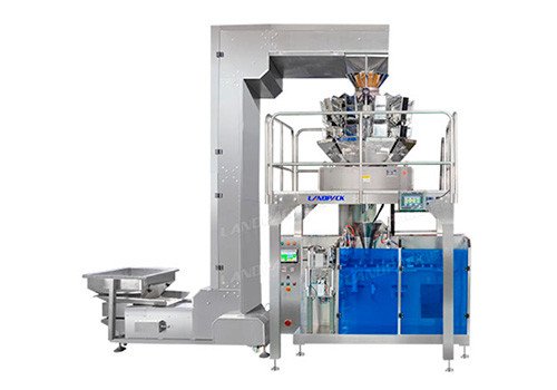 Автоматическая горизонтальная машина LD-210S с многоголовочными весами для упаковки гранул в готовые пакеты 