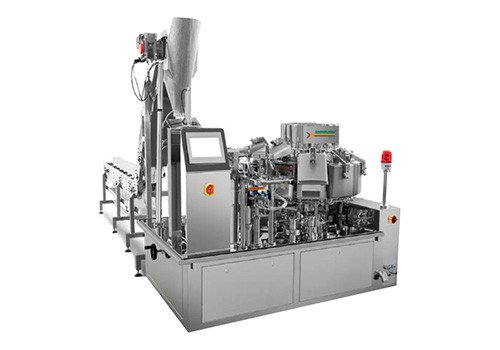 Автоматическая роторная вакуумная упаковочная машина для готовых пакетов с курицей, рыбой, замороженными свежими продуктами GDR-160E