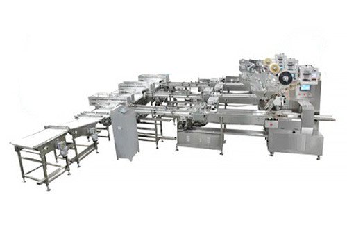 Горизонтальная упаковочная машина для вафель и печенья JY-ZB400TL-3