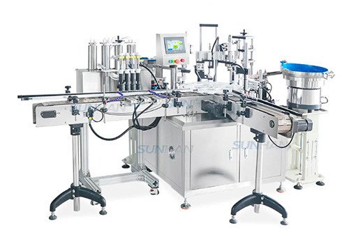 SH-AFC9L 4 Heads Automatic Monoblock Rotary Vacuum Perfume Liquid Bottle Filling Capping Crimping Machine