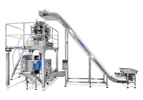 Полностью автоматическая вакуумная упаковочная машина LG1-430A для гранулированных продуктов (фрикаделек) в готовые пакеты