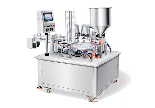 SH-AFS06 Monoblock Automatic Rotary Piston Pump Cosmetic Cream Facial Clay Masks Paste Plastic Cup Filling Sealing Machine