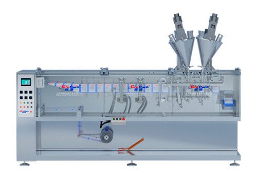 Горизонтальная двухсекционная упаковочная машина HC-180D для плоских пакетов