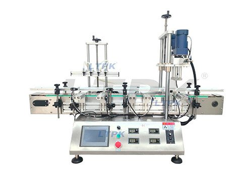 LTPK LT-DFC4 Automatic Tabletop Magnetic Pump Small Volume Bottle Skin Toner Massage Oil Liquid Filling Capping Machine