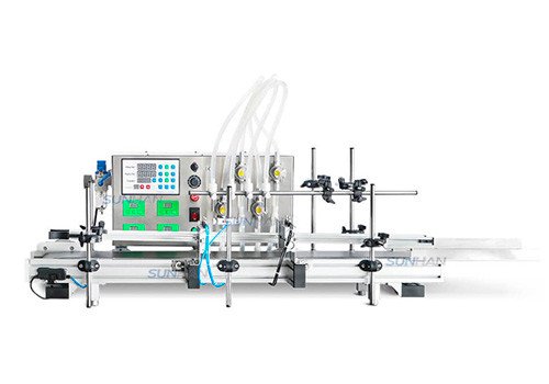 SH-DTMP4A(B) Desktop 4 Heads Automatic Magnetic Pump Perfume Essential Oil Care Solution Bottle Liquid Filling Machine 
