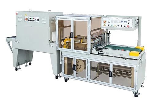 Полностью автоматическая запаечная машина LA-460E+LC-1200E(CE) с термоусадочным туннелем