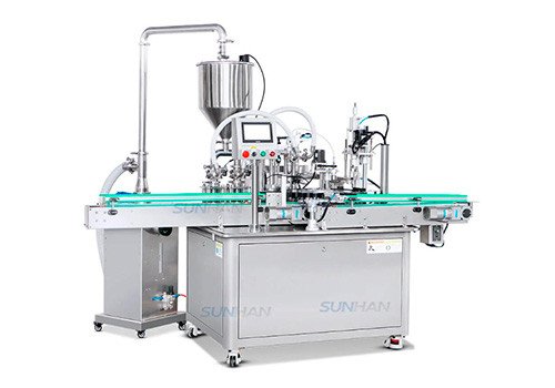 SH-AFC34 Automatic Double Heads Piston Pump Hair Mask Condi-tioner Nail Varnish Remover Liquid Paste Monoblock Filling Capping Machine with Feeding Pump